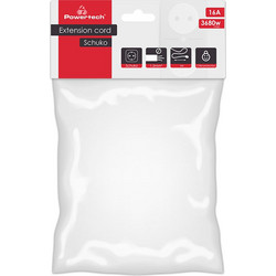 POWERTECH μπαλαντέζα ρεύματος PT-889, 1x schuko, 16A, 5m, λευκή
