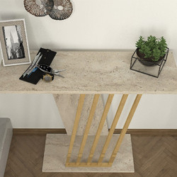 Κονσόλα Gravity Megapap χρώμα travertine - χρυσό 90x29,6x76,8εκ. - MEGAPAP