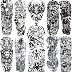 11 Sheets Large Black Arm Temporary Tattoos