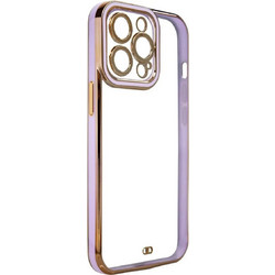 Hurtel Fashion Gold Frame Back Cover Purple (iPhone 12 / 12 Pro)