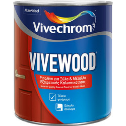 Vivechrom Vivewood Ριπολίνη Διαλύτου Ξύλου & Μετάλλου Λευκό Gloss 0.75lt