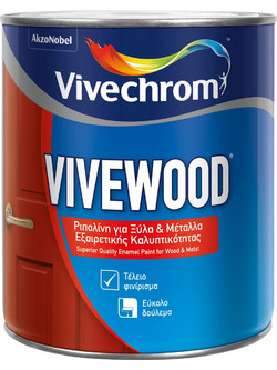 Vivechrom Vivewood Ριπολίνη Διαλύτου Ξύλου & Μετάλλου Λευκό Gloss 0.75lt