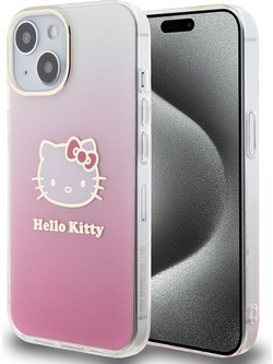 Hello Kitty IML Gradient Electrop Kitty Head - θήκη για Apple iPhone 15 - Ροζ