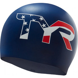 TYR USA Silicone Adult Swim Cap TYR navy