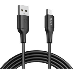 Lito - Καλώδιο Δεδομένων (LD06V) - USB σε Micro-USB, PVC, 1m - Μαύρο