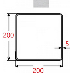 Κοιλοδοκός 200x200x5mm Γαλβανιζέ 6m