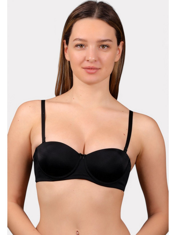New Bra Lingerie Σουτιέν Strapless Push Up Μαύρο NB7055-2