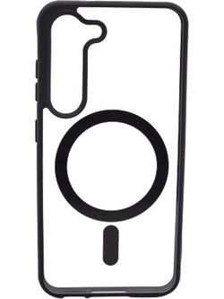 Magsafe Back Cover Σιλικόνης Διάφανο-Μαύρο (Galaxy S23)