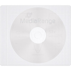 MediaRange Adhesive-backed fleece Sleeves for 1 disc White/semi-clear, Pack 50