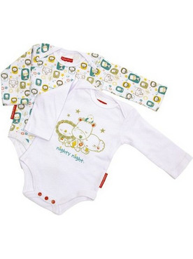 Fisher Price Σετ Φορμάκια Εσώρουχα Μακρυμάνικα για Αγόρι Λευκό FP10114