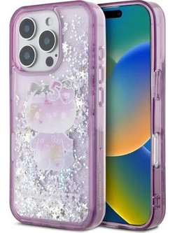 Hello Kitty Liquid Glitter 50TH Anniversary Party iPhone 16 Pro Max Case - Purple - (Hel000156-0)
