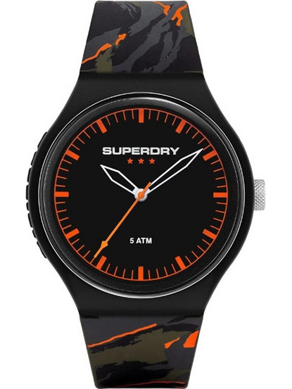 Superdry Urban XL Ανδρικό Ρολόι με Παραλλαγής Καουτσούκ Λουράκι SYG270BO