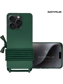 Θήκη Σιλικόνης με Κορδόνι CarryHang Sonique Apple iPhone 16 Pro Max Πράσινο Σκούρο
