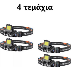 Strong Max LED Φακός Κεφαλής 35 COB & 1 XPE LED & Αισθητήρα Κίνησης 2800 Lumens TC-244 4τμχ