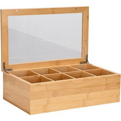 Estia Κουτί Αποθήκευσης Και Οργάνωσης Bamboo Essentials 31x19x9cm Με 8 Θήκες Και Καπάκι 01-27025