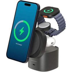 ALOGIC PowerPod 4-σε1 Universal Φορτιστής ταξιδίου, Qi2/MagSafe Wireless Charger for iPhone, Apple Watch, Earbuds και USB-C συσκευές - ΜΑΥΡΟ - AL-AL41WCPO-BK