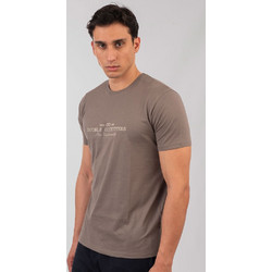Double ανδρική μπλούζα βαμβακερή slim fit Γκρι