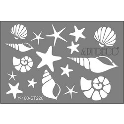 Artdeco stencil A4 (21x29.7 cm) Sea shells 220