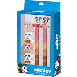 MINNIE & MICKEY - Muffin - Set of 2 Pencils + 4 Erasers