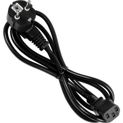 GLOBOSTAR(R) PLUGA 61498 Καλώδιο Τροφοδοσίας C13 με Πλάγια Πρίζα Schuko 250V 10A max 1.5m - 3*0.75mm2 - Μαύρο - Μ150 x Π3.6 x Υ3.6cm