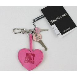 JUICY COUTURE WOMAN DOLLAR KEYCHAIN PU/ZINC ALLOY/IRON SHINY NICKEL JUICY PINK
