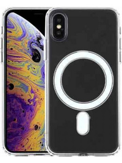 Back Cover Θήκη Ενισχυμένης Σιλικόνης με Magsafe για Iphone Xs Max Διάφανο