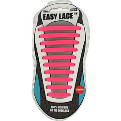 Easy Lace Κορδόνια Παπουτσιών Ελαστικά Σιλικόνης Ροζ 20τμχ
