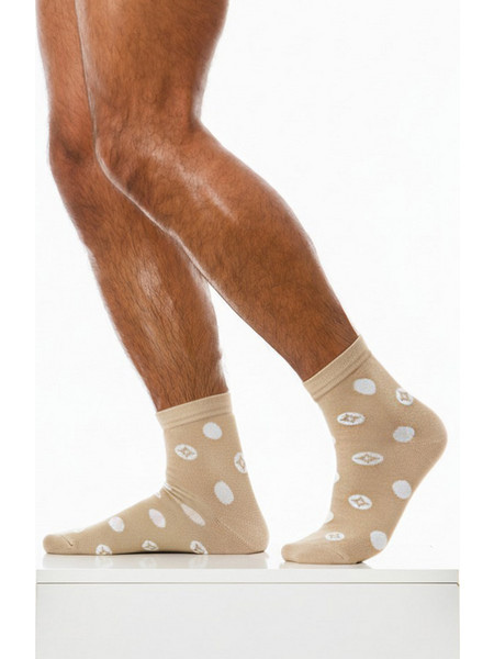 Modus Vivendi Polka Dot Ankle Socks Ανδρικές Κάλτσες Κοντές με Σχέδια Beige