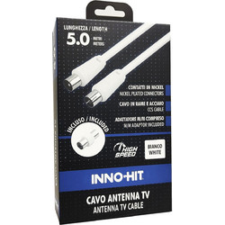 Innohit Καλώδιο Κεραίας Coax male - Coax female Λευκό 5m 1τμχ