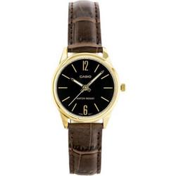 Casio Γυναικείο Ρολόι με Χρυσό Δερμάτινο Λουράκι LTP-V005GL-1B