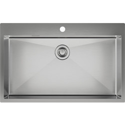 Helika Terra 100M Ένθετος Νεροχύτης Σατινέ Inox 79x50.5cm