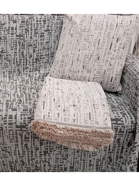 Ριχτάρι Πολυθρόνας 170x180 Chenille Palatex Mexico- Ivory