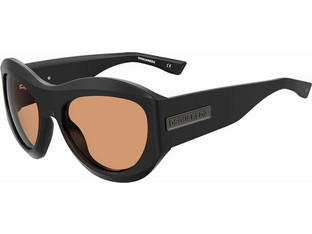 Dsquared2 D20072/S 8LZ/W7 Ανδρικά Γυαλιά Ηλίου Οβάλ Κοκάλινα Μαύρα με Καφέ Polarized Φακό