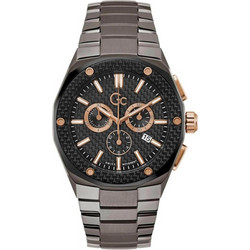 Guess GC Collection Ανδρικό Ρολόι Χρονογράφος με Γκρι Μεταλλικό Μπρασελέ Z37002G2MF