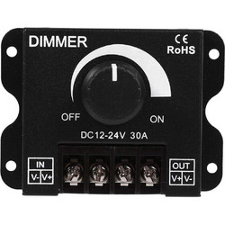 VenCore 6613-10004 - Dimmer 12-24V 360-720W with Knob Button - Επιτοιχιο Εξωτερικό LED Dimmer Ροοστάτης με Ποτενσιόμετρο 12 Volt 360 Watt & 24 Volt 720 Watt Μέγιστο Φορτίο