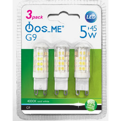 Fos me Λάμπες LED 5W για Ντουί G9 Ψυχρό Λευκό 3τμχ Κωδικός: 44-06427