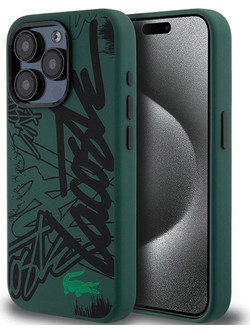 LACOSTE Iphone 15 Pro 6.1 Black Hardcase Silicone Graffiti - (LCHCP15LGRAK)