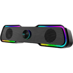 Aula N-169B Ηχεία Υπολογιστή 2.0 6W με RGB Φωτισμό Black