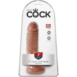 Pipedream King Cock 7" Ρεαλιστικό Dildo με Βεντούζα & Όρχεις 18cm Tan