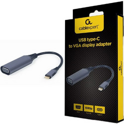 CABLEXPERT USB TYPE-C TO VGA DISPLAY ADAPTER SPACE GREY RETAIL PACK