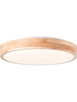 Φωτιστικό Οροφής Απλίκα Slimline Brilliant, με λαμπτήρα LED και διαστάσεις 34x34x3.6cm - Απόχρωση Ξύλου