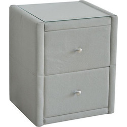 WILTON Κομοδίνο Ύφασμα Grey Stone με Προστατευτικό Γυαλί Επιφάνειας Ε8057,F1 (1ΤΜΧ)