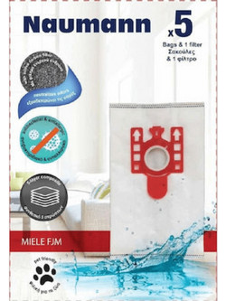 Naumann Type FJM MIcro Fitration Σακούλες Σκούπας 5τμχ Συμβατές με Σκούπα Miele