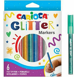 Carioca Μαρκαδόροι Ζωγραφικής Glitter 6τεμ