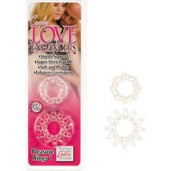 CalExotics Couples Love Enhancers Pleasure Σετ Ελαστικά Δαχτυλίδια Πέους Σιλικόνης Διαφανή 2τμχ