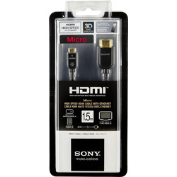 Sony Καλώδιο HDMI 1.4 Micro HDMI Male to Mini HDMI Male 1.5m Black