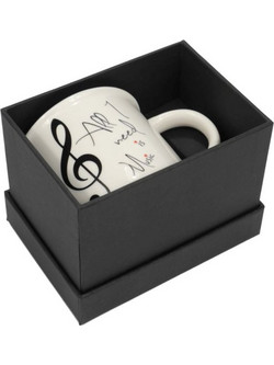 ΜUSIC GIFT Κούπα All I Need is Music White 350 ML με Συσκευασία Δώρου