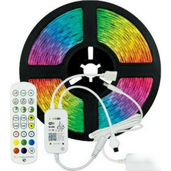 Rixme LED Strip Power Supply 12V RGB 5m Set with Remote Control and Power Supply SMD5050 91012
