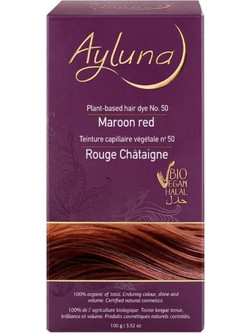 Ayluna Plant-Based Hair Dye 50 Maroon Red Φυτική Μόνιμη Βαφή Μαλλιών Χωρίς Αμμωνία 100gr