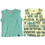 Joyce Σετ Παιδικά T-Shirt Αμάνικα Χακί Lime 13925